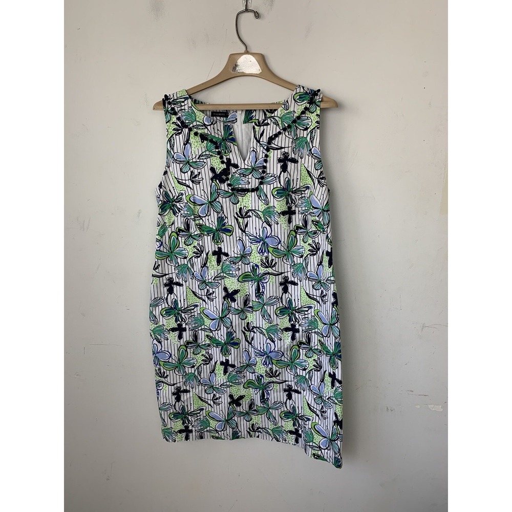 Talbots Womens Dress 10 Butterfly Preppy Beachy Boho Cute Coastal Travel Garden - Picture 2 of 6